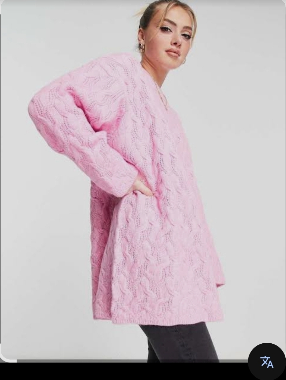 Monki Soft Pink Ribbed Knit Sweater